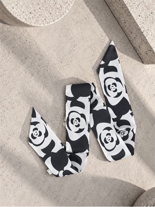 mini foulard fantasia SETTEBÌ | TWI03FIORE NERO